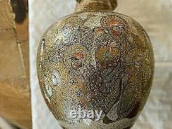 PAIR Japanese Satsuma Vases. VERY Fine Work/Much Gold. 33 haloed figures ea 7x4