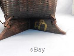 Pair Extremely Fine Hand Woven Antique Japanese Ikebana Bamboo BasketsVessels