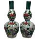 Pair Fine Antique 19th Century Japanese Meiji Double Gourd Porcelain Vases