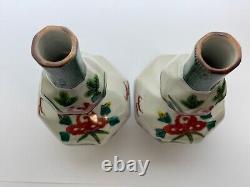 Pair Fine Antique 19th Century Japanese Meiji Double Gourd Porcelain Vases