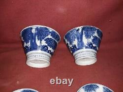 Pair Fine Antique Japanese Porcelain Blue and White Bowls with lids