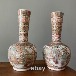 Pair Fine Antique Meiji Era Japanese Satsuma Vases 19th C. British Gallery