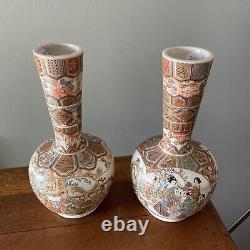 Pair Fine Antique Meiji Era Japanese Satsuma Vases 19th C. British Gallery