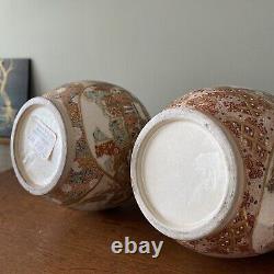 Pair Fine Antique Meiji Era Japanese Satsuma Vases 19th C. British Gallery