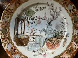 Pair Fine Japanese Kutani Plates Butterfly Rims