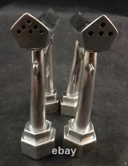 Pair Vintage Japanese 950 Fine Silver Tori Shinto Gates Salt & Pepper. 2 ¾ t