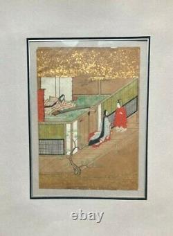 Pair of fine quality Japanese 19th c. Or earlier gouache album leaves