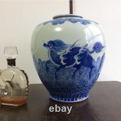 QILIN Pattern Old IMARI Vase 14.1 in 19TH CENTURY Japanese Antique EDO Fine Art