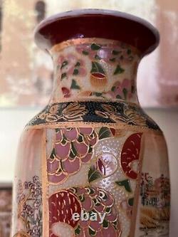Rare 19th century Japanese Satsuma porcelain hand painted landscape geisha's