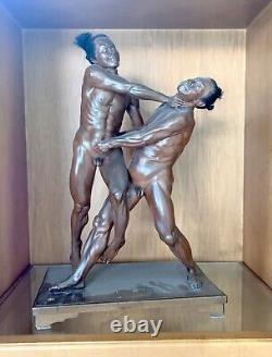 Rare And Very Fine Japanese 19th C. Iki Ningyo Wrestlers Sculpture Best Offer