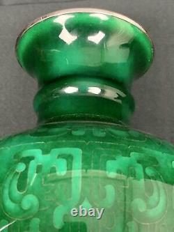 Rare Antique Meiji Era Extra Fine Signed Ando Silver Rim Japanese Cloisonne Vase