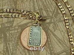 Rare Japanese Silver SAMURAI Shu Ryo Pendant 24 18KGF Chain w COA & Box