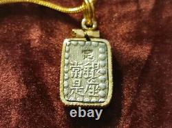 Rare Japanese Silver SAMURAI Shu Ryo Pendant 24 18KGF Chain w COA & Box