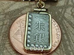 Rare Japanese Silver SAMURAI Shu Ryo Pendant 24 18KGF Chain w COA & Box