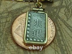 Rare Japanese Silver SAMURAI Shu Ryo Pendant 24 18KGF Chain w COA & Box