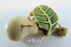 Rare estate Old Fine quality Vintage Japanese Carved signed Netsuke Toad or Frog