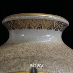 SATSUMA Pottery Vase RAIJIN Thunder God 12.4 inch Japanese Antique Old Fine Art