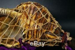 SG44 FINE Japanese old conch shell withtassel #trumpet shell Yoroi sword Armor