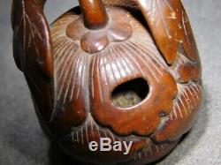 SIGNED Fruit NETSUKE 18-19thC Japanese Edo Antique for INRO Fine Carving
