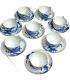 Set Of 8 Antique Asian Fine Thin Porcelain 18th C China Tea Cups With Saucers
