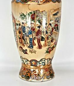 Tall Fine Japanese Meiji Japanes Satsuma Style Gold Satsuma Vase Replica 24