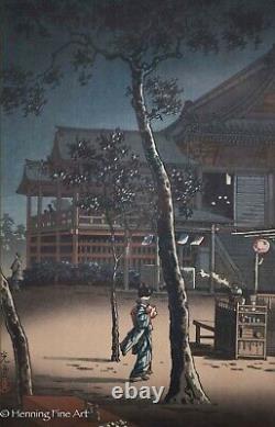 Tsuchiya Koitsu Japanese Woodblock Ueno Kiyomizudo Temple, Fine & Beautiful