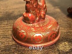 Very Fine Antique 1868 Japanese Kutani Watano Sei Porcelain Miniature Tripod Urn