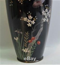 Very Fine JAPANESE MEIJI-ERA Art Nouveau Cloisonne Vase c. 1900 antique