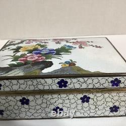 Very Fine Japanese Cloisonne Signed Inaba Box 4 1/2x 3 1/4x 13/4