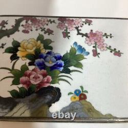 Very Fine Japanese Cloisonne Signed Inaba Box 4 1/2x 3 1/4x 13/4