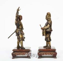 Very Fine Pair of Japanese Bronze Figures by Miyao Eisuke, Meiji Period