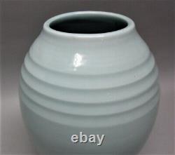 Very Fine Signed 10 Antique JAPANESE Egg Shell Blue Glazed Vase