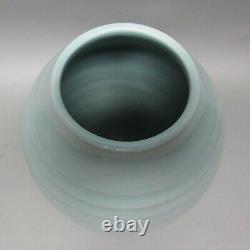 Very Fine Signed 10 Antique JAPANESE Egg Shell Blue Glazed Vase