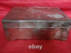 Very Fine Vintage Antique Japanese Sterling Silver Mixed Metal Cigar Box Signed