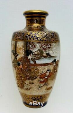 Very fine Miniature Japanese Meiji Satsuma Vase Kinkozan