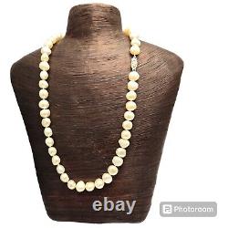 Vintage 1950s Japanese Cultured Pearl Chocker Necklace 14k Yellow Gold