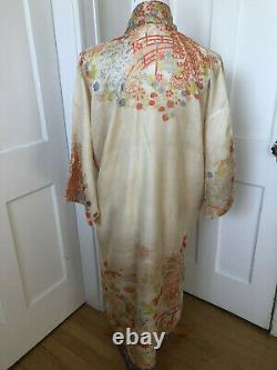Vintage Japanese pongee silk robe/dressing gown, 1920's, very fine condition