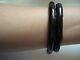 Vtg Antique Gift1800's Japanese Natural Black Coral 8 Banl Bracelet Free Ship